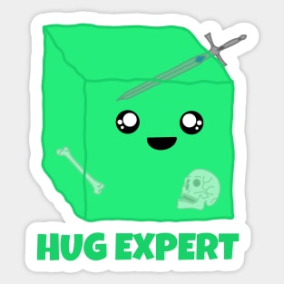 Hug Expert Gelatinous Cube Cute Monster Sticker